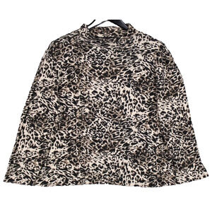 Studio Works Top Women's Size XL Multicolor Animal Print 3/4 Sleeves Stretch